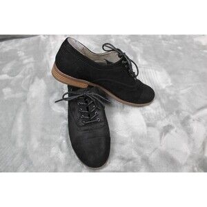 Nine West Women's Classic Suede Leather Oxford Lace up Shoes Size 8.5 Black